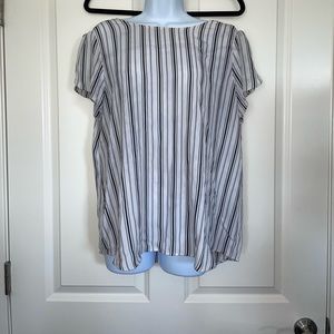 Loft Black and White Striped Business Top